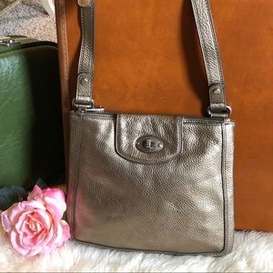 Metallic gold Fossil crossbody bag
